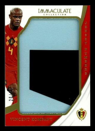 2018 - 19 Immaculate Soccer Vincent Kompany Jumbo Worn Number Patch 20/22 Belgium