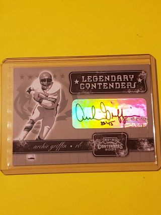 2001 Playoff Contenders Archie Griffin Auto Legendary Contenders Ohio State Lc - 1