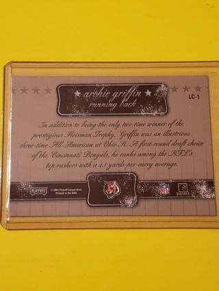 2001 PLAYOFF CONTENDERS ARCHIE GRIFFIN AUTO LEGENDARY CONTENDERS OHIO STATE LC - 1 2