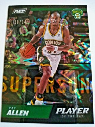 Ray Allen Kaboom Refractor 2018 - 19 Panini Player Of The Day Ssp /10