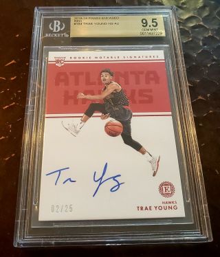 Trae Young 2018 - 19 Encased Rookie Notable Signatures Red D /25 Ssp Rc Auto