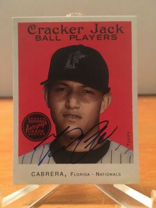 2004 Topps Cracker Jack Mini Autograph Miguel Cabrera 226 Tigers L@@k