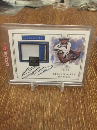 2018 Panini Impeccable Keenan Allen Elegance Patch Auto 43/49 San Diego Chargers