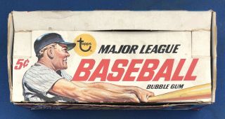 1967 Topps Baseball Display Box With Mickey Mantle,  Rare Vintage Empty Box