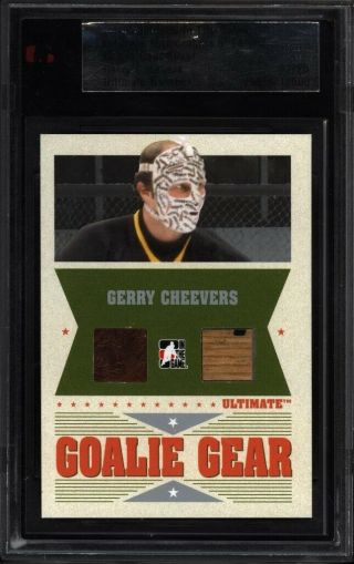 2005 - 06 Itg Gerry Cheevers Ultimate Memorabilia Goalie Gear Stick Pad Gu 7/25