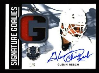 2017 - 18 Leaf Masked Men Signature Goalies Glenn Chico Resch Gu Jersey Auto 1/5