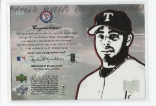 Nelson Cruz 2006 Upper Deck Clear Path to Greatness Signatures Rookie Auto RC 2