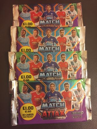 Topps Match Attax 2015/16 10 X Packs Trading Cards 100 Cards