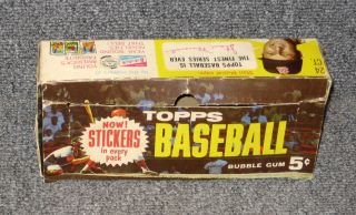 1963 Topps Baseball Complete 5 Cent Wax Empty Display Box With Musial On Back