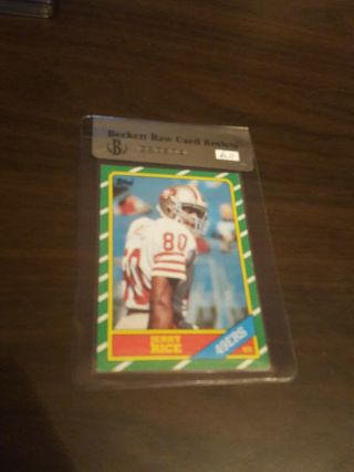1986 Topps Jerry Rice 161 Rookie Card Rc Sf 49ers Hof Beckett Graded 6.  0 267674