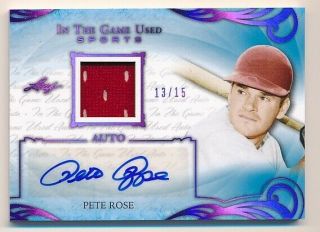Pete Rose 2019 Leaf Itg In The Game Auto Jersey Relic /15 Reds