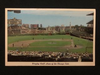 1950s/1960s Aero Distributing Wrigley Field Chicago Cubs Postcard Ck 177