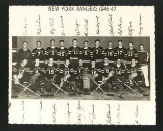 1946 - 47 York Rangers Team 6x8 Vintage Photo - Rayner Juzda Laycoe Watson