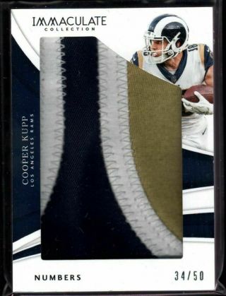 Cooper Kupp /99 Patch 2018 Immaculate Numbers Jersey Jsy Los Angeles Rams