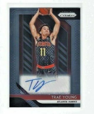 2018 - 19 Panini Prizm Trae Young Auto Rc,  Hawks Star Rookie Check Note