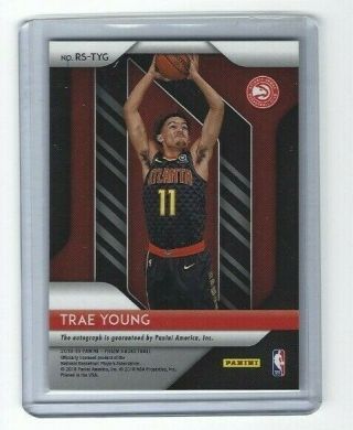 2018 - 19 Panini Prizm Trae Young AUTO RC,  Hawks Star Rookie Check NOTE 2