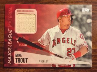 Mike Trout 2019 Topps Series 1 Major League Material Game Bat Relic Hot