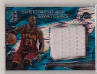 2016 - 17 Spectra Neon Blue Spectacular Swatches Jersey Relic Lebron James 78/99