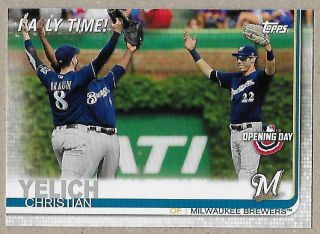 Christian Yelich 2019 Topps Opening Day Rally Time Photo Variation Sp Rt - M