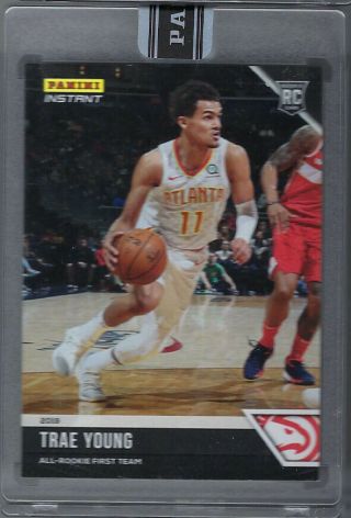 Trae Young 2018 - 19 Panini Instant Black Parallel Rookie Rc True 1/1 Ssp Hawks