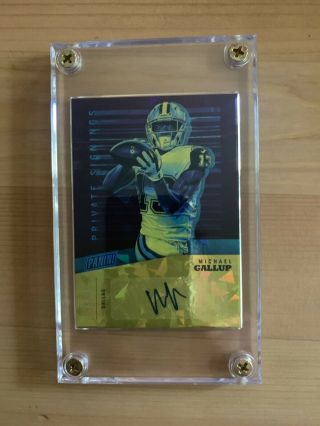2019 Panini The National Michael Gallup Private Signings Cracked Ice Auto 15/25
