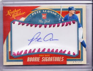 Pete Alonso Autograph,  2019 Leather And Lumber Rookie Signatures Pink,  14/25
