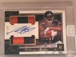 7/199 Anthony Miller 2018 Panini One Rpa Dual Patch Autograph Auto Encased Rc
