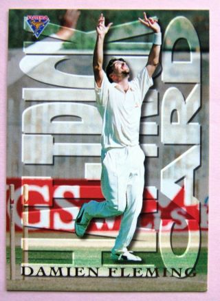 1994 Futera Cricket Card: Damien Fleming Hat Trick Card.  Hc1