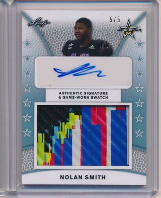 2019 Leaf Metal All - American Nolan Smith Jersey Auto /5