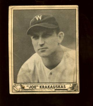 1940 Play Ball Baseball Card High 188 Joe Krakauskas