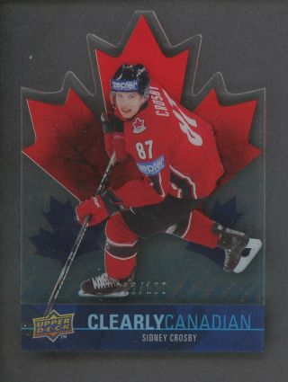 2009 - 10 Upper Deck Clearly Canadian Die - Cut Sidney Crosby 22/100