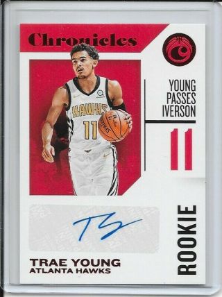 Trae Young 2018 - 19 Chronicles Red Rookie Autograph Auto Rc - Tyg - Atlanta Hawks