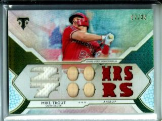 2018 Topps Triple Threads 200hrs/700rs Mike Trout Game Jersey/bat Sp 07/36