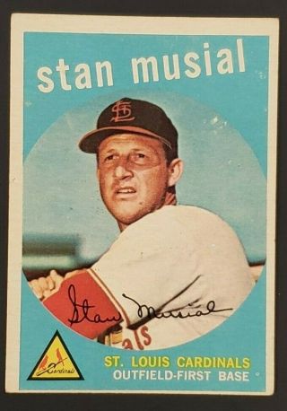 1959 Topps Baseball Card Stan Musial 150 Vg - Ex Range Bv $100