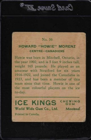 1933 World Wide Gum Ice Kings Howie Morenz 36,  GD (PWCC) 2