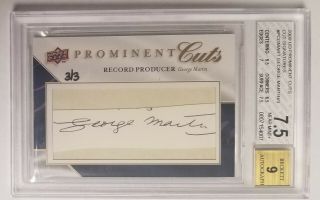 2009 Ud Prominent Cuts George Martin /3 Bgs 7.  5 9 Auto Beatles Record Producer