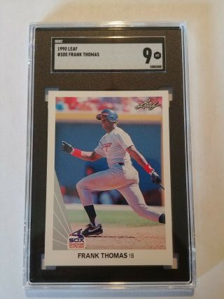 1990 Leaf Frank Thomas Chicago White Sox 300 Baseball Card Sgc 9 Centered