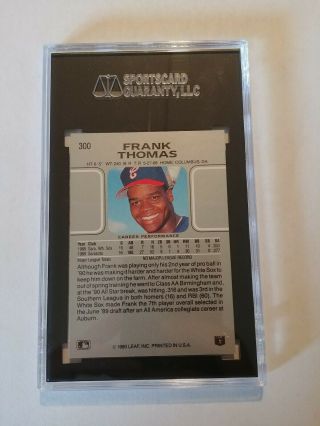 1990 Leaf Frank Thomas Chicago White Sox 300 Baseball Card SGC 9 centered 2