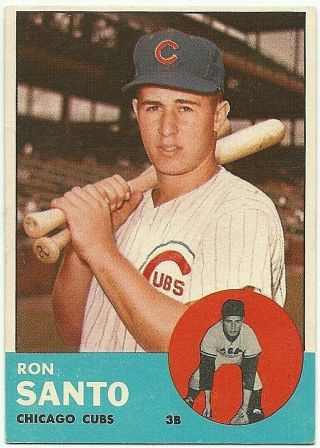 1963 Topps Baseball Set Break Ron Santo Chicago Cubs 252