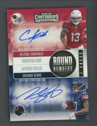 2018 Contenders Round Numbers Christian Kirk Anthony Millers Rc Auto /25