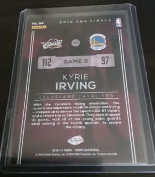 2016 - 17 NBA Hoops Road To The Finals 84 Kyrie Irving - Cleveland Cavaliers /199 2