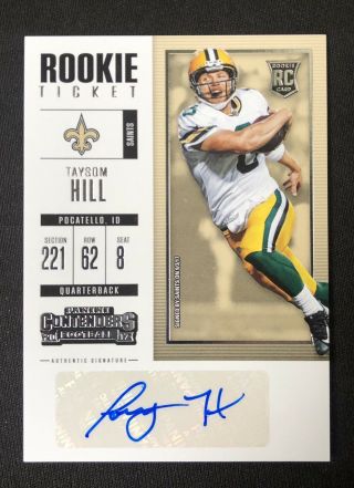 2017 Contenders Football Taysom Hill Rookie Auto Rc Sp 249 Orleans Saints