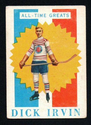 Dick Irvin Rookie All - Time Greats 1960 - 61 Topps 60 Very Good No Creases