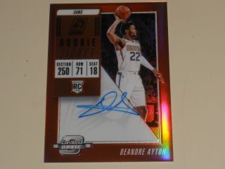 2018 - 19 Contenders Optic Red Prizm Rookie Ticket Auto 111 Deandre Ayton 101/149