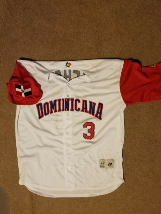 Manny Machado Dominican Republic World Baseball Classic Jersey 2017 Sewn 48