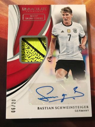 2018 - 19 Immaculate Soccer Boot Signatures Bastian Schweinsteiger 6/20 