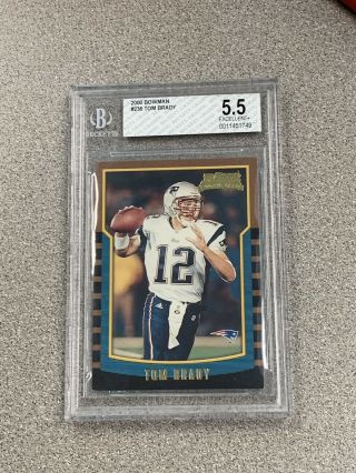 Tom Brady 2000 Bowman Rookie Rc Bgs 5.  5,  Card 236 Patriots
