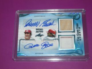 2019 Leaf In The Game Pete Rose Johnny Bench Dual Auto Ed /5