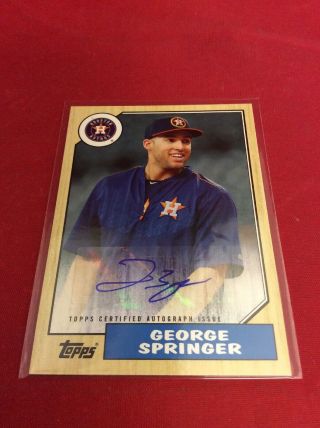 2017 Topps Series 1 George Springer 1987 30th Anniversary Auto Astros