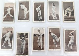 Cricket Cards.  1938 Full Set 50 “ogdens Prominent Cricketers 1938” Inc Bradman.
